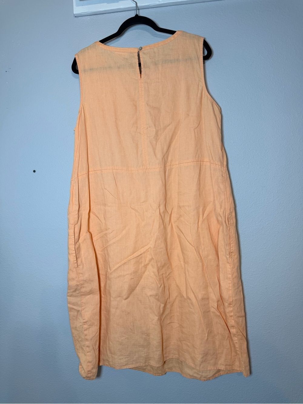 J. Jill Linen Sleeveless Dress Size XL Tall Orange Midi Summer Lagenlook - Picture 5 of 10